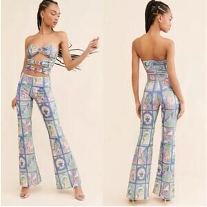 Oceanus Eden Glitter Zodiac Print Jumpsuit Size Small
